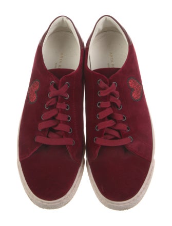 Anya Hindmarch Velvet Glitter Accents Sneakers