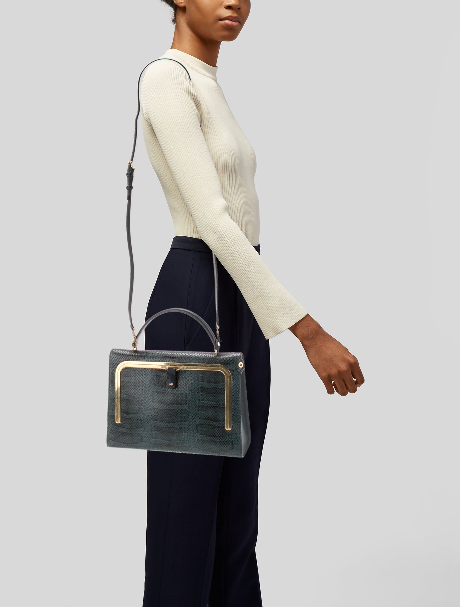 Anya Hindmarch Embossed Leather Shoulder Bag