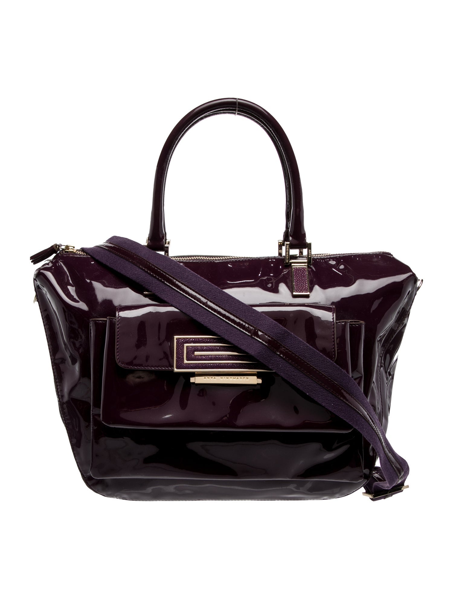 Anya Hindmarch Patent Leather Top Handle Bag