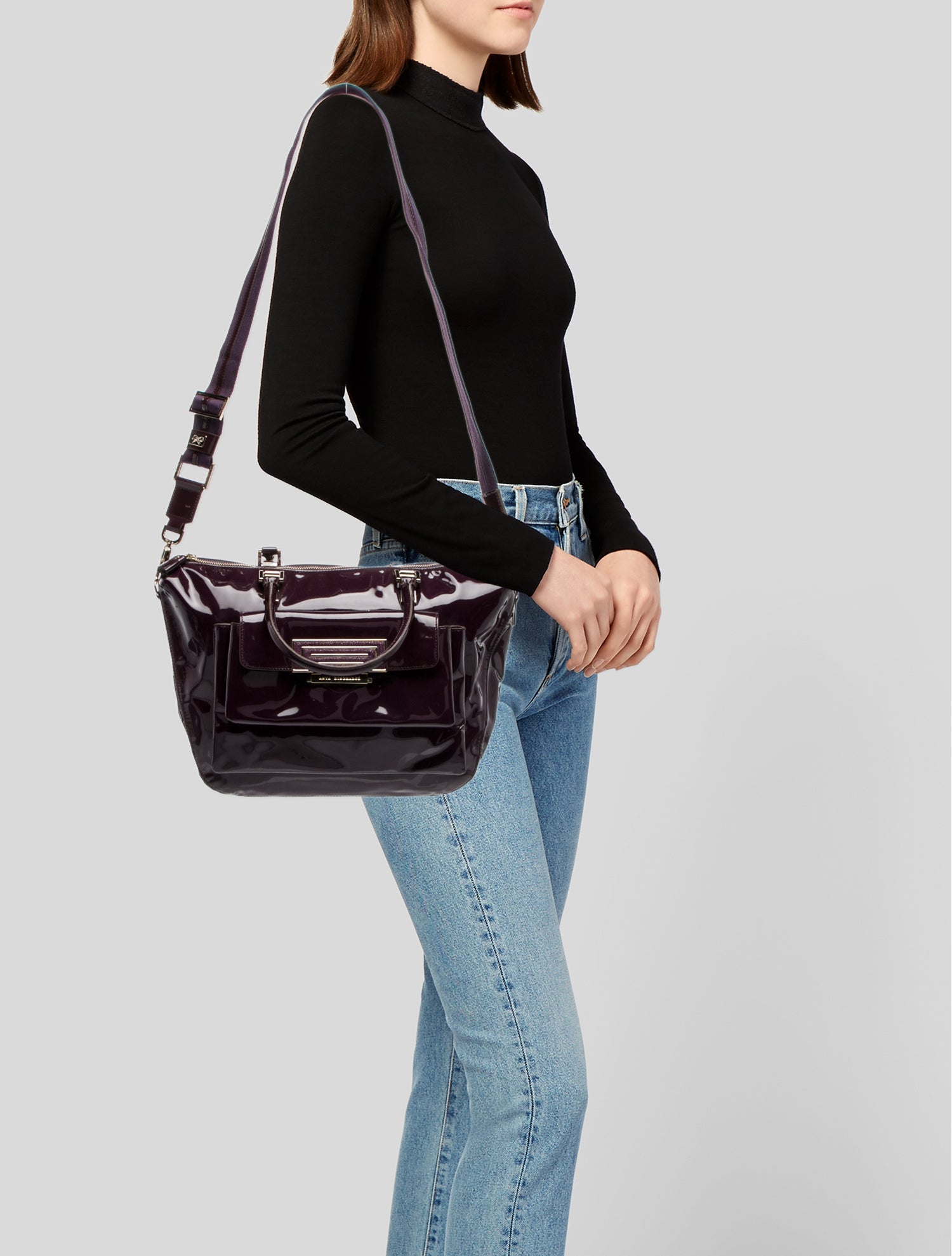Anya Hindmarch Patent Leather Top Handle Bag