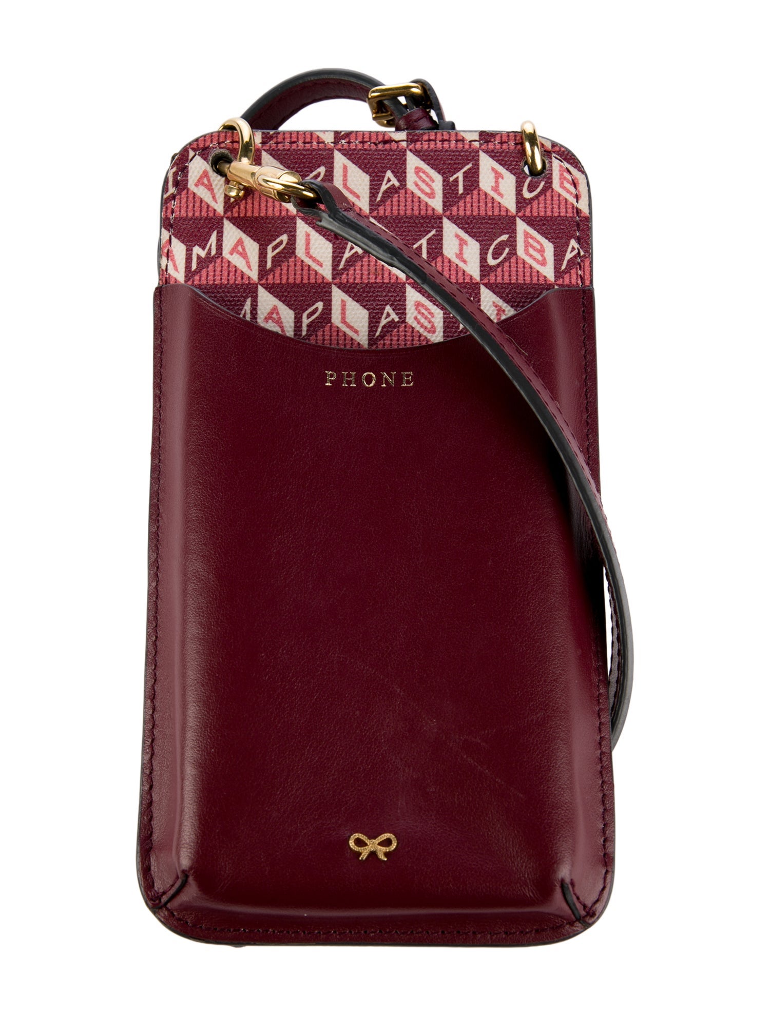 Anya Hindmarch Leather Phone Case W/Strap