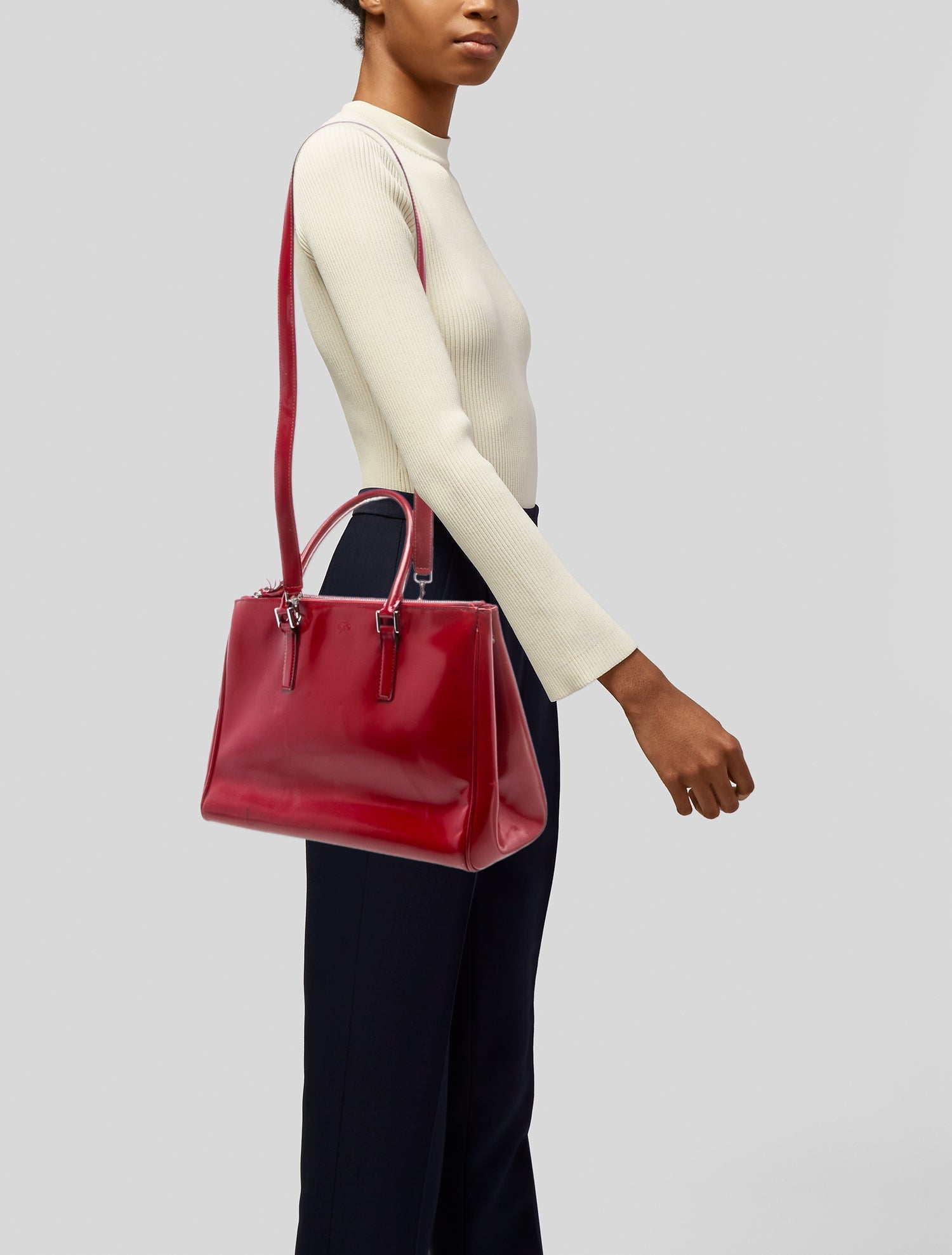 Anya Hindmarch Patent Leather Top Handle Bag