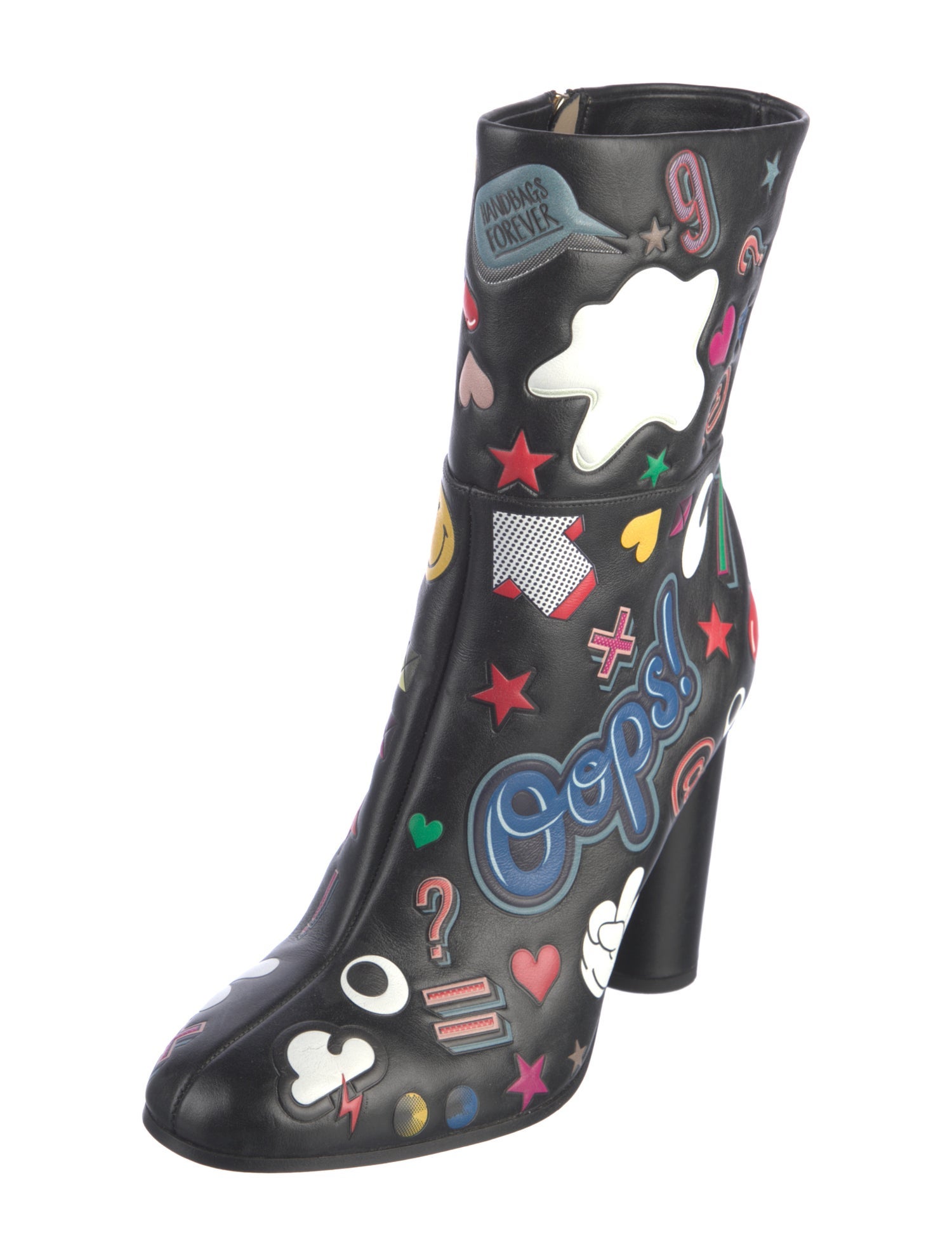 Anya Hindmarch Leather Printed Lace-Up Boots