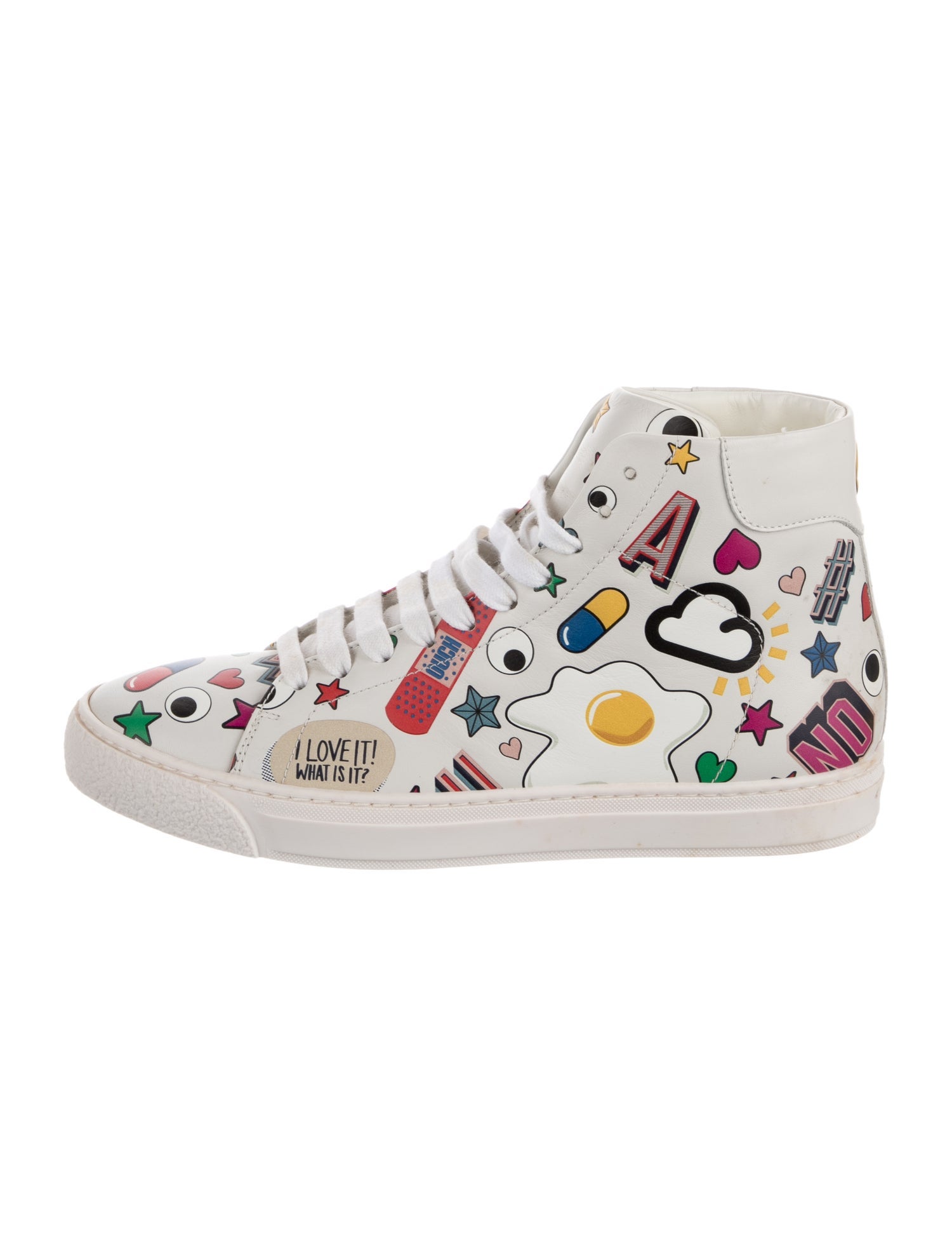 Anya Hindmarch Leather Printed Sneakers