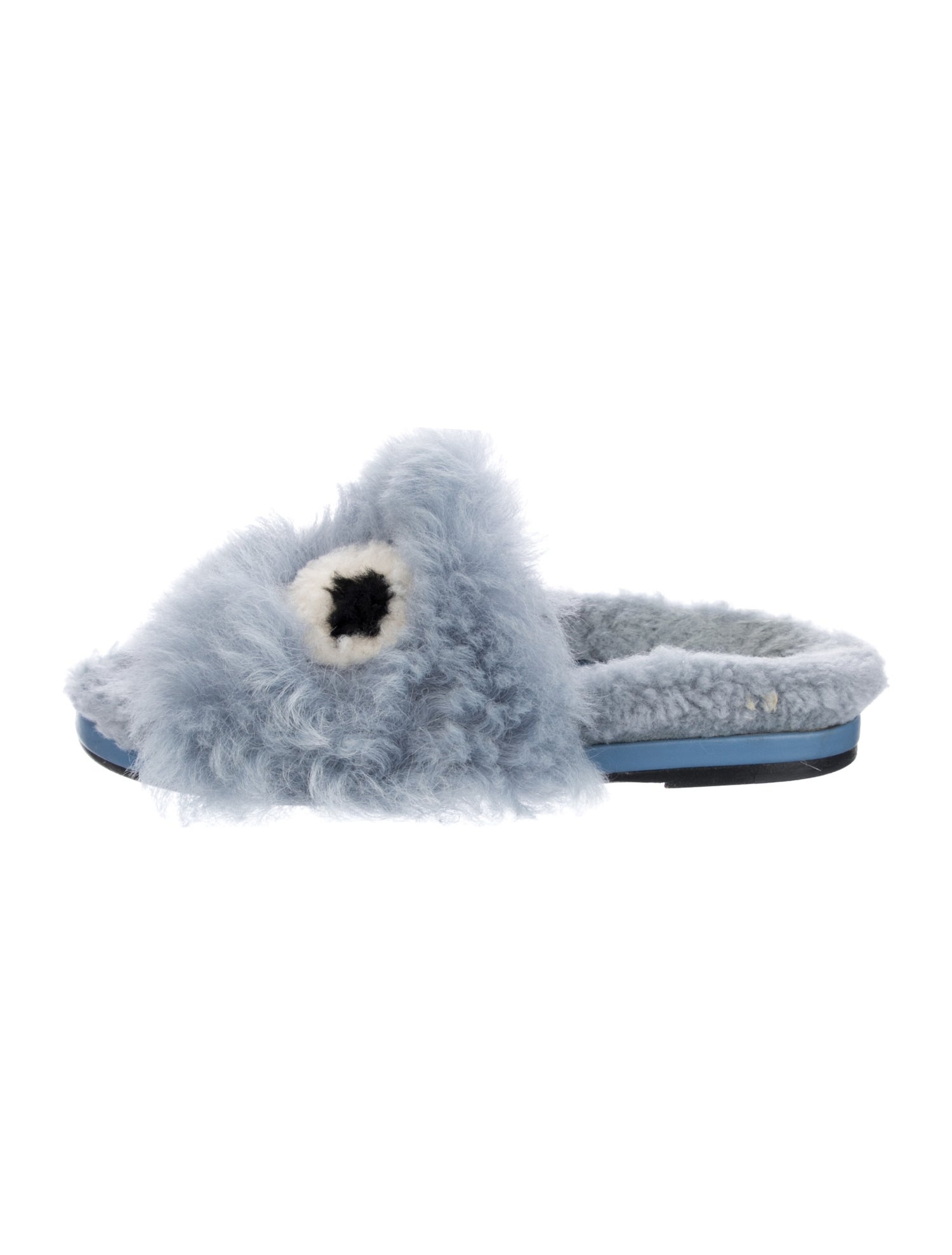 Anya Hindmarch Faux Fur Graphic Print Slides