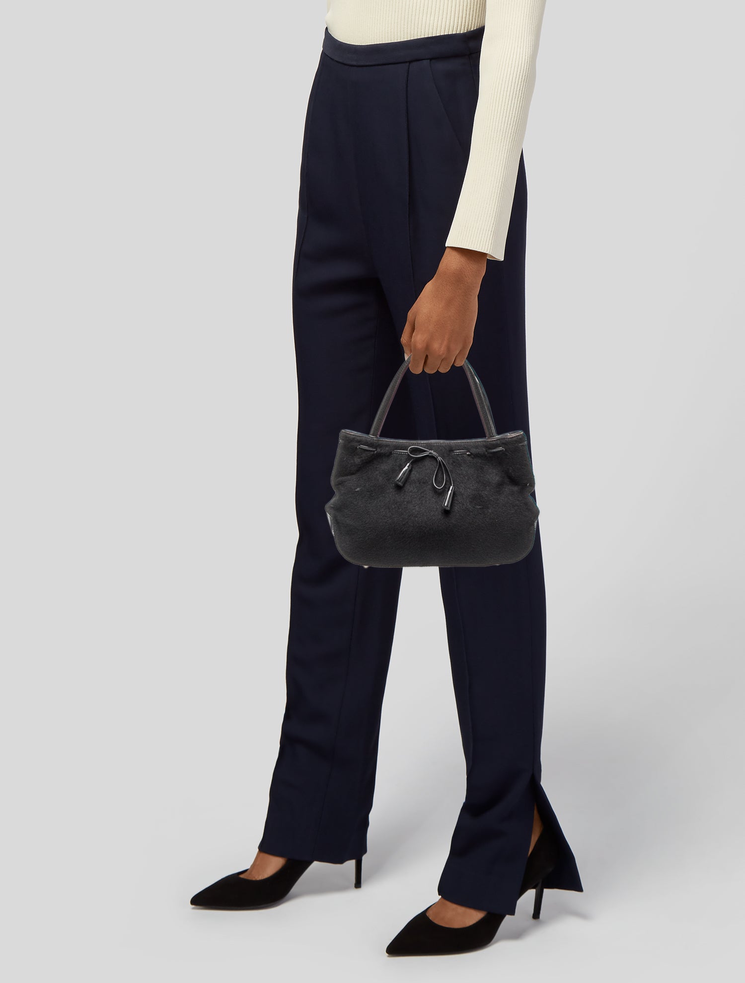 Anya Hindmarch Calf Hair Top Handle Bag