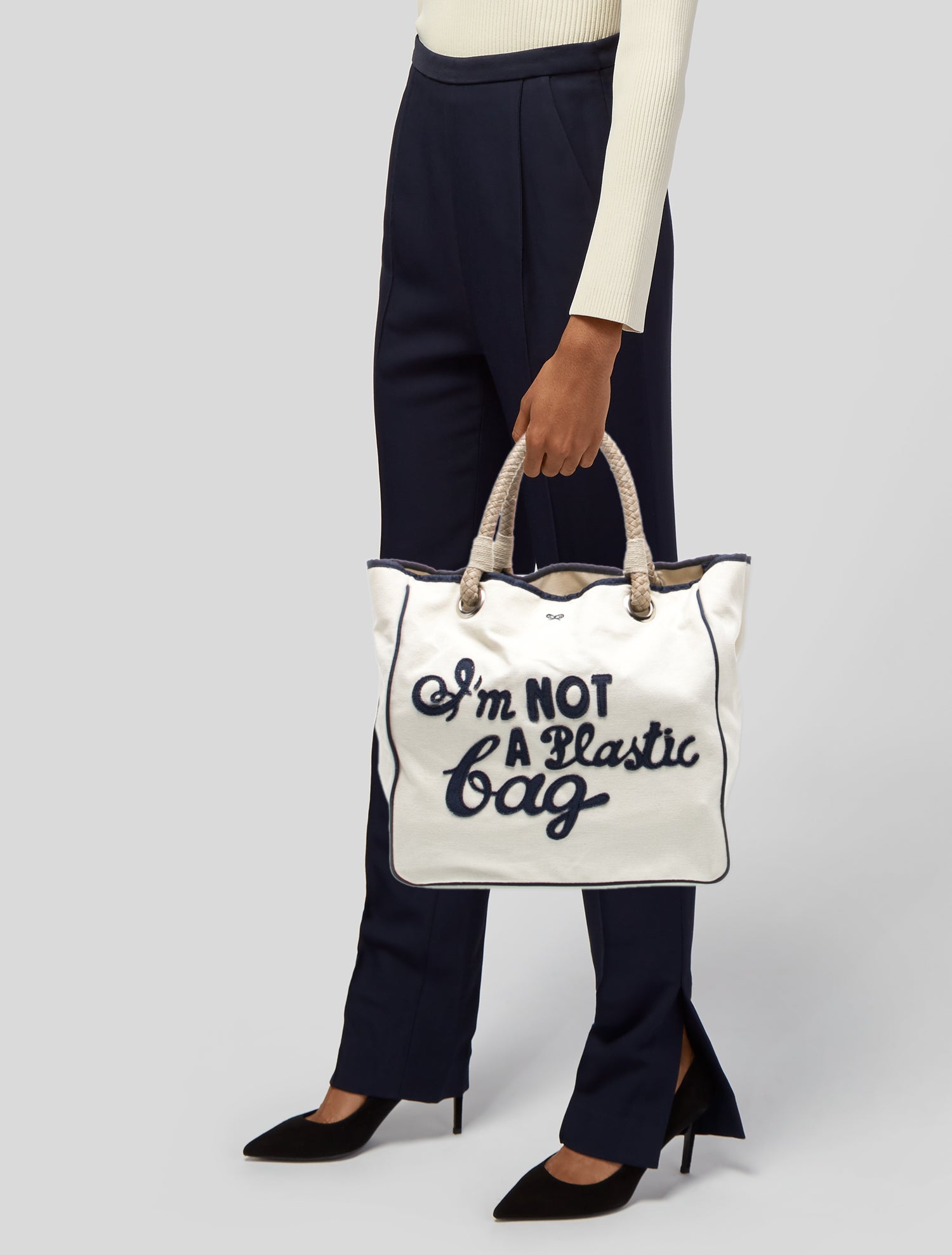 Anya Hindmarch Space Invaders Large Vere Bag - Neutrals Satchels