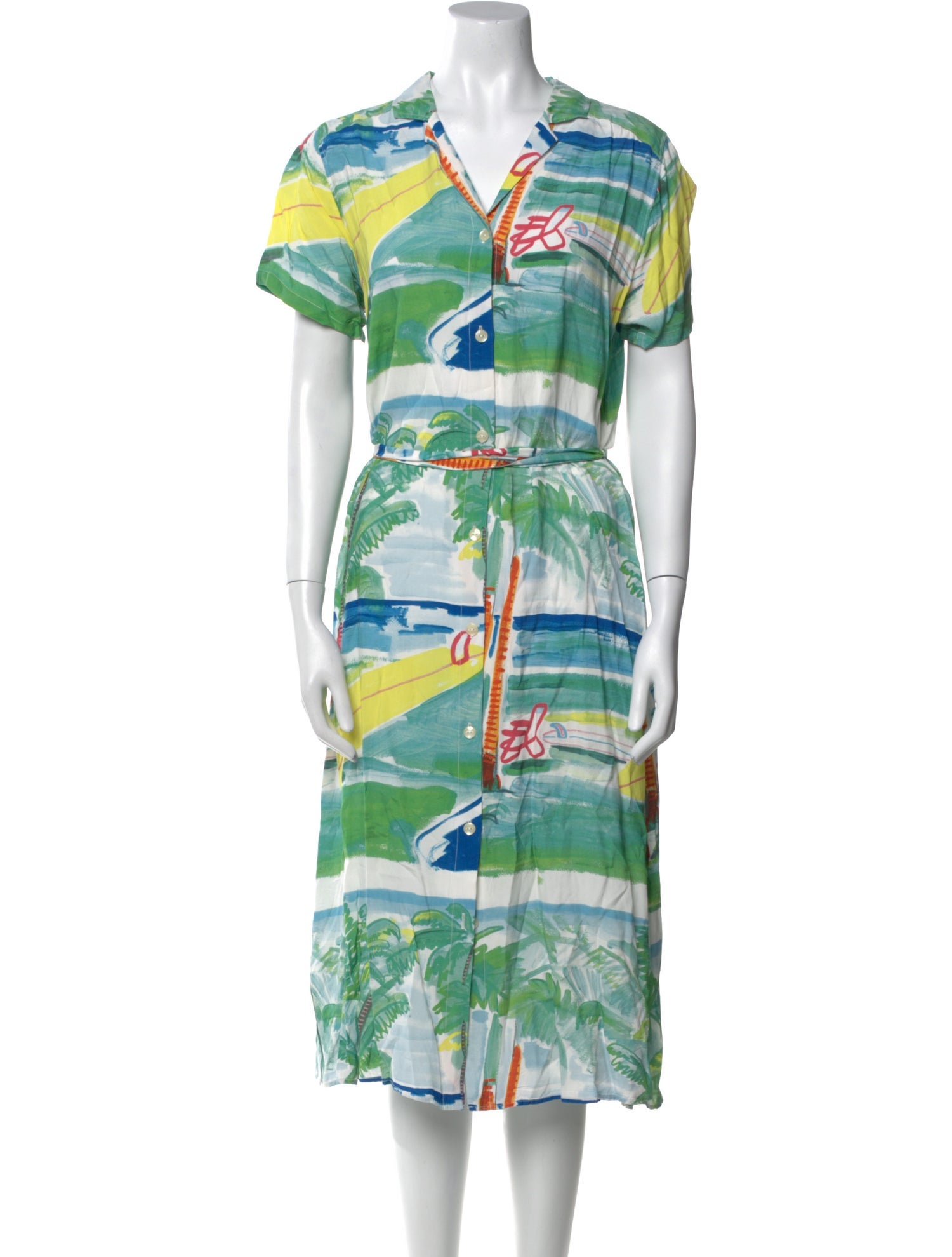 Aloha Blossom Printed Midi Length Dress