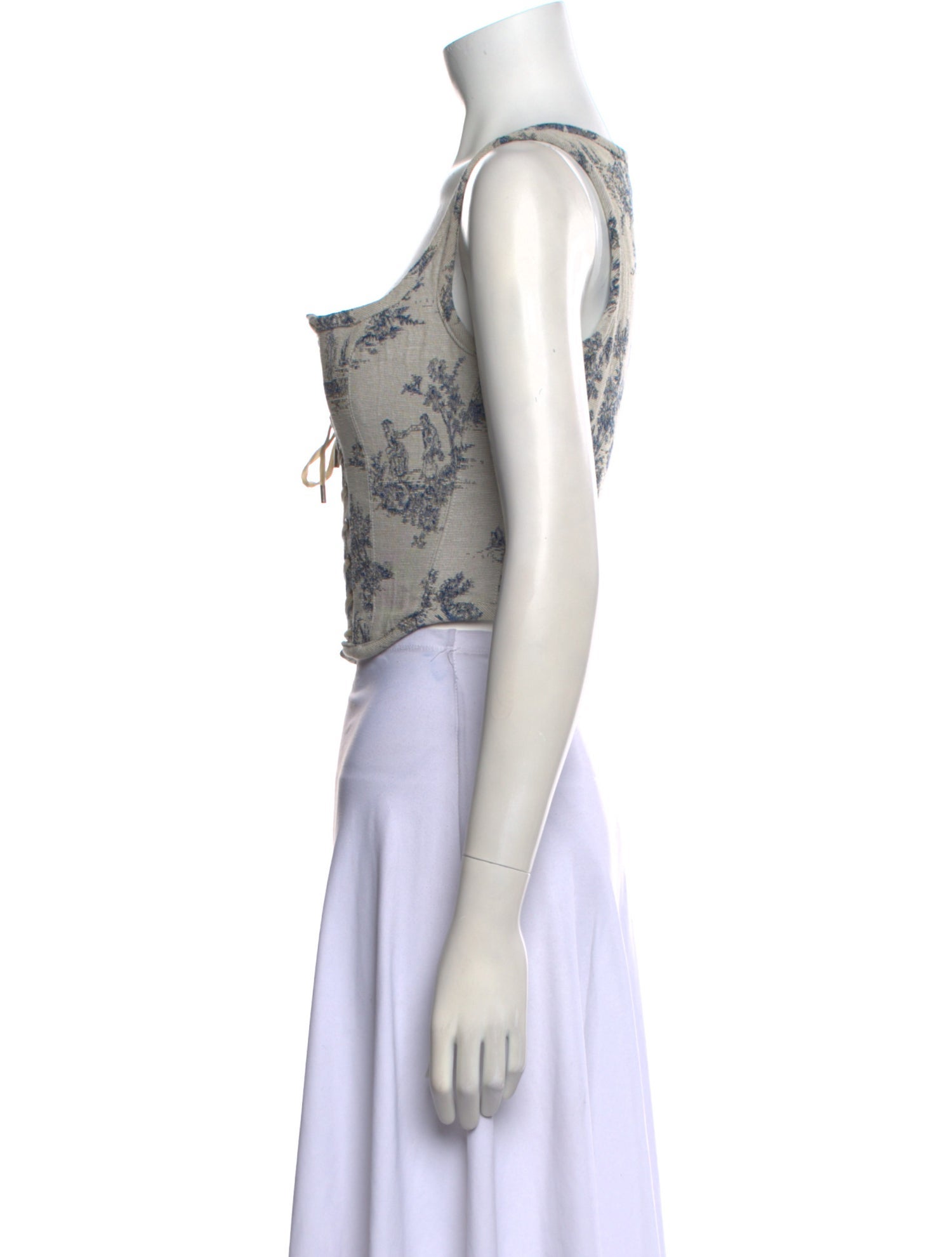 All is a Gentle Spring Printed Square Neckline Crop Top