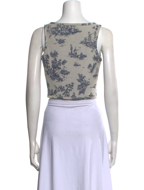 All is a Gentle Spring Printed Square Neckline Crop Top