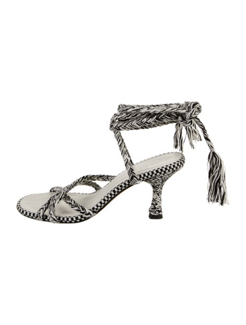 Amambaih Jute Printed T-Strap Sandals