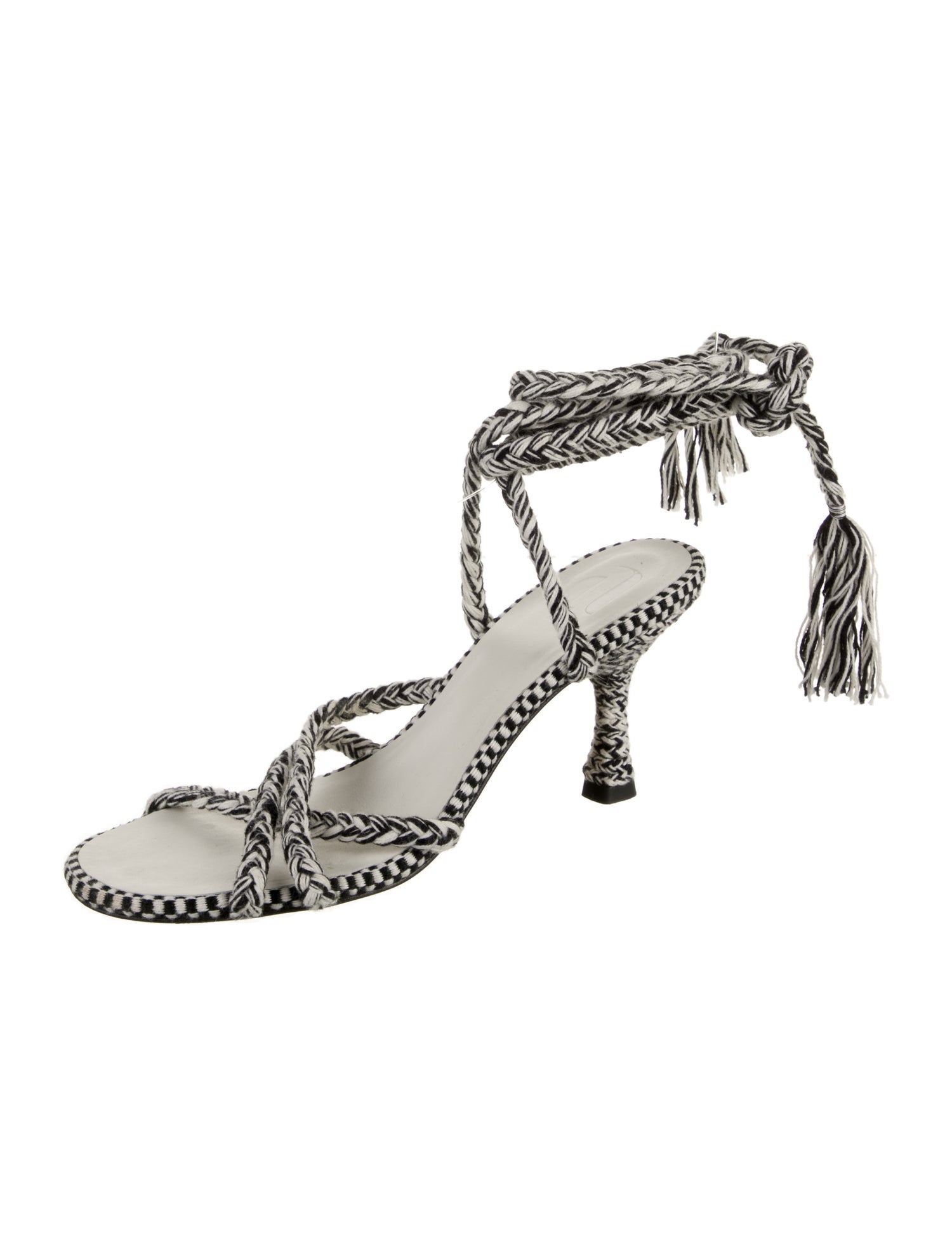 Amambaih Jute Printed T-Strap Sandals