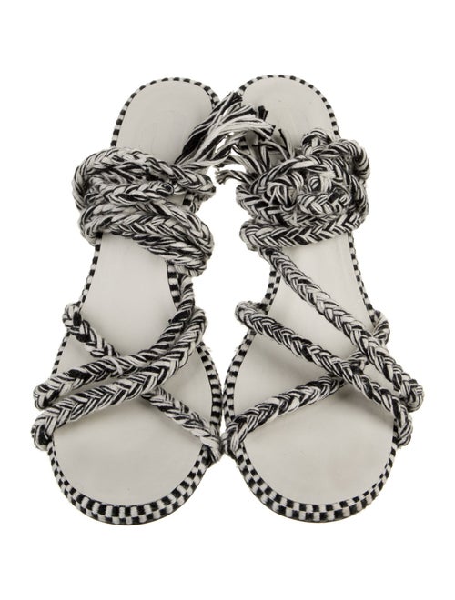 Amambaih Jute Printed T-Strap Sandals
