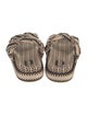 Amambaih Striped Leather Trim Embellishment Slides