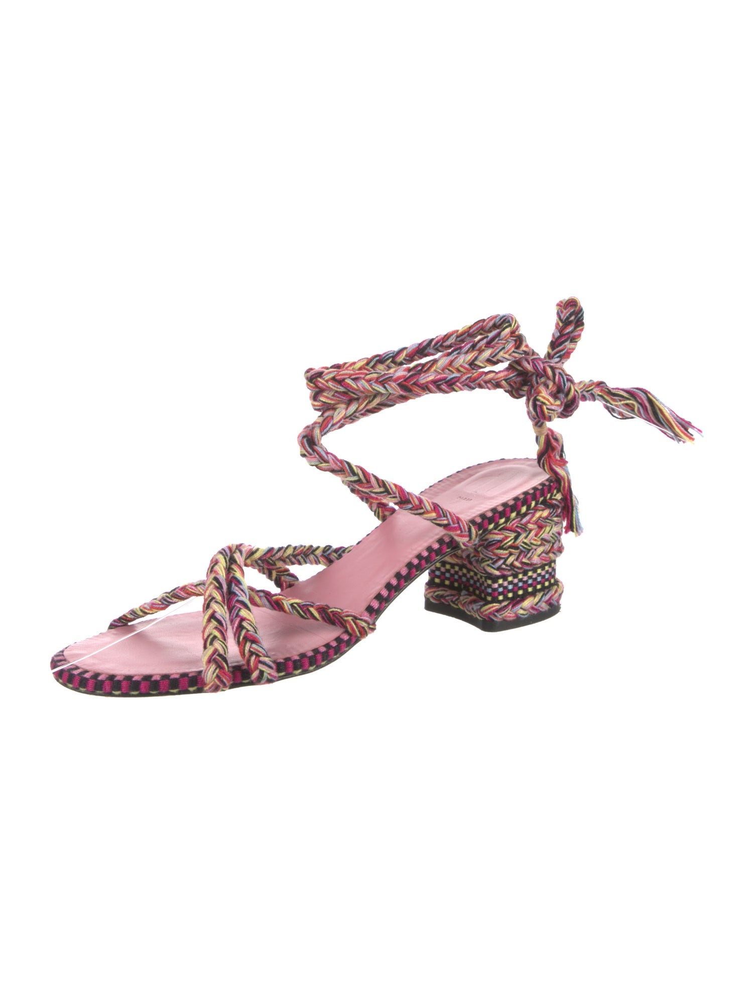 Amambaih Printed T-Strap Sandals