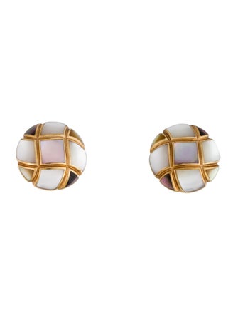 Asch Grossbardt 14K Mother of Pearl Earclips