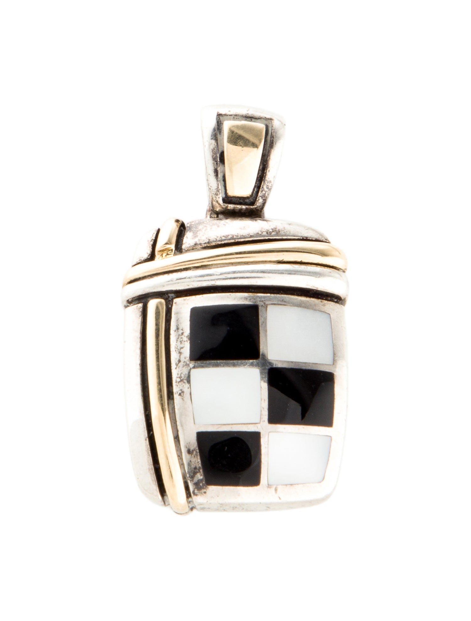 Asch Grossbardt Mother of Pearl & Onyx Pendant