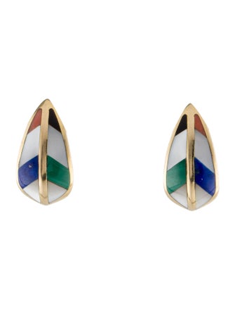 Asch Grossbardt 14K Multistone Inlay Earclips