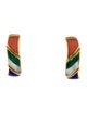 Asch Grossbardt 14K Mother of Pearl, Coral & Multistone Earclips