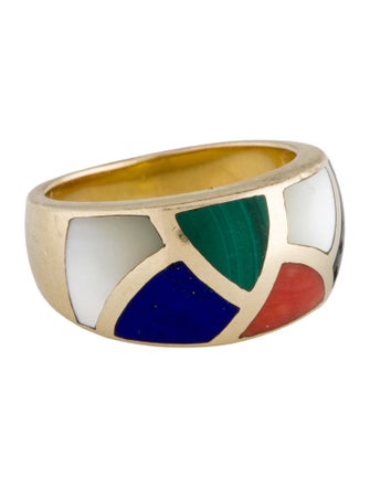 Asch Grossbardt 14K Mother of Pearl, Coral & Multistone Band
