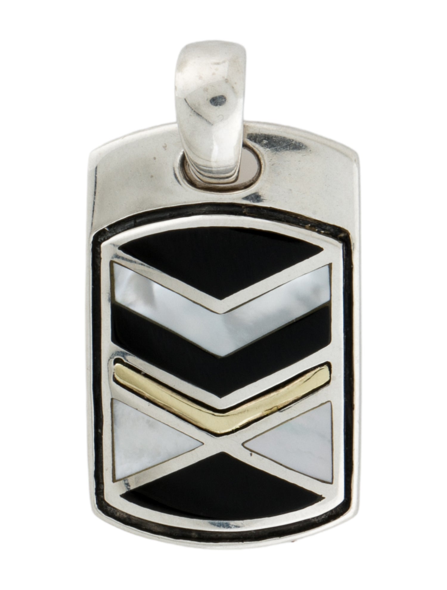 Asch Grossbardt Mother of Pearl & Onyx Pendant