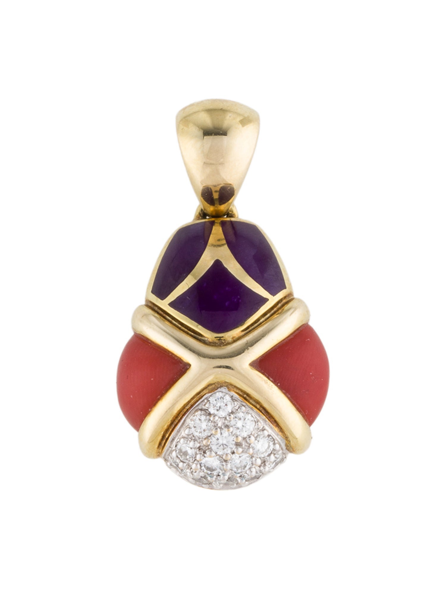 Asch Grossbardt 14K Sugilite & Diamond Ladybug Pendant