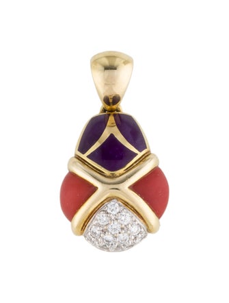 Asch Grossbardt 14K Sugilite & Diamond Ladybug Pendant
