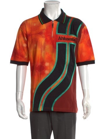 Ahluwalia Polos Striped Collar Polo Shirt S