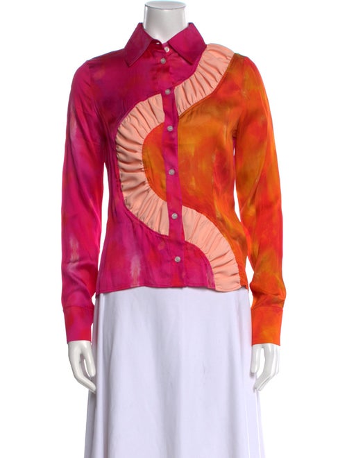 Ahluwalia Printed Long Sleeve Button-Up Top