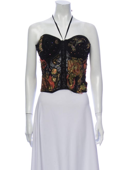 Alberto Makali Floral Print Halterneck Crop Top