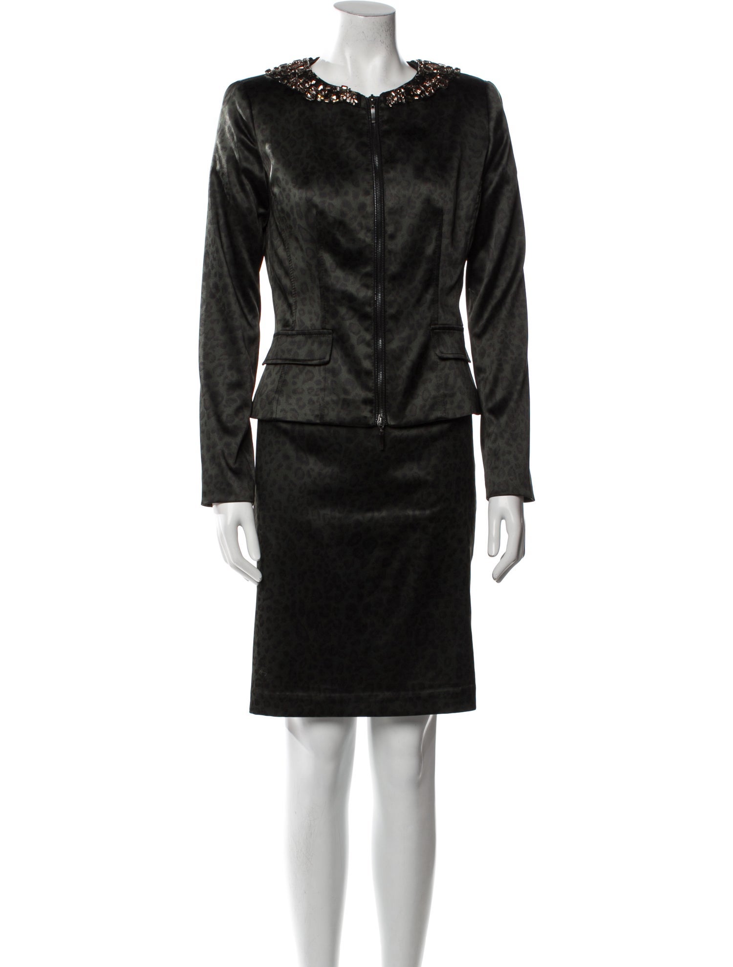 Alberto Makali Crystal Embellishments Skirt Set