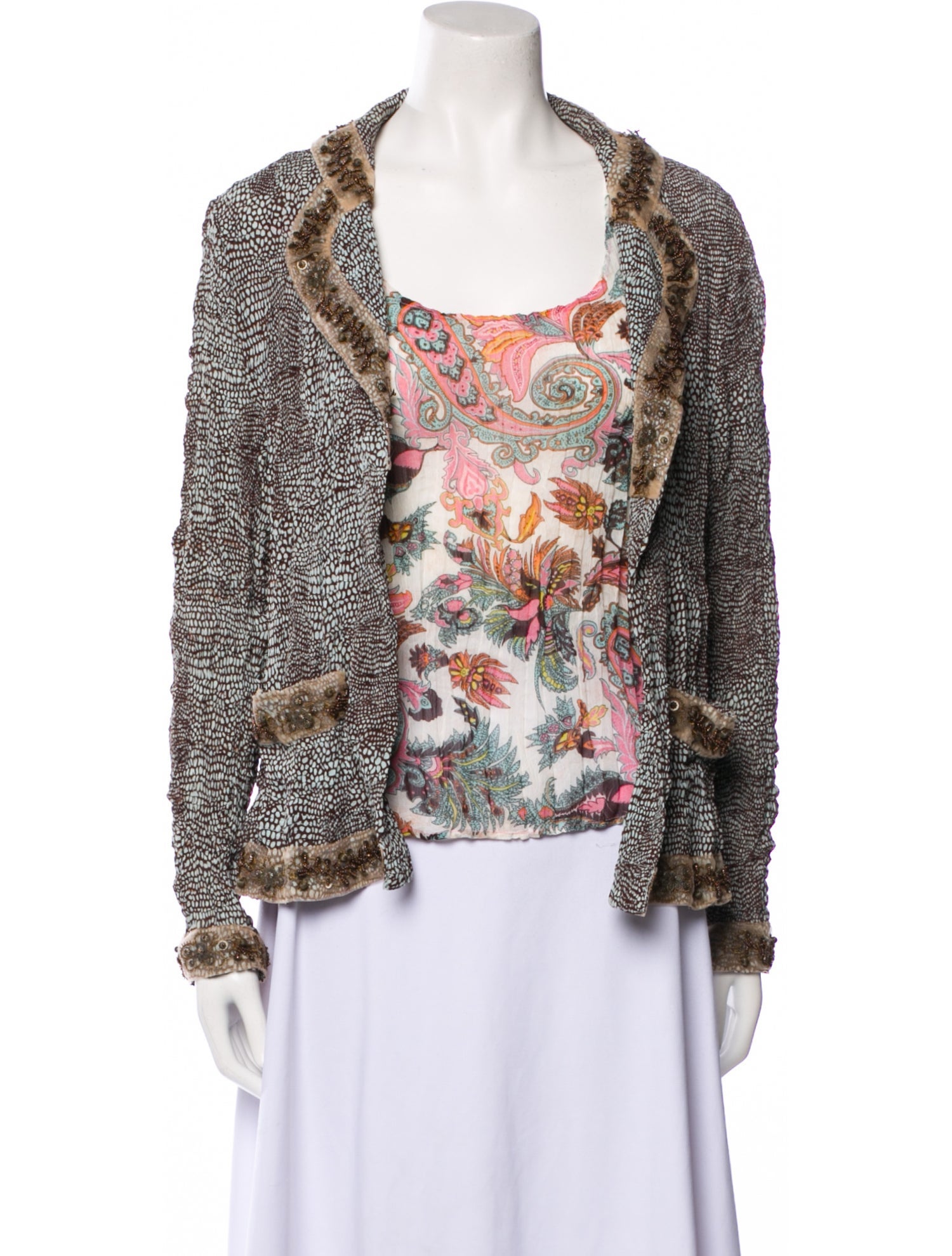 Alberto Makali Floral Print Pleated Accents Set