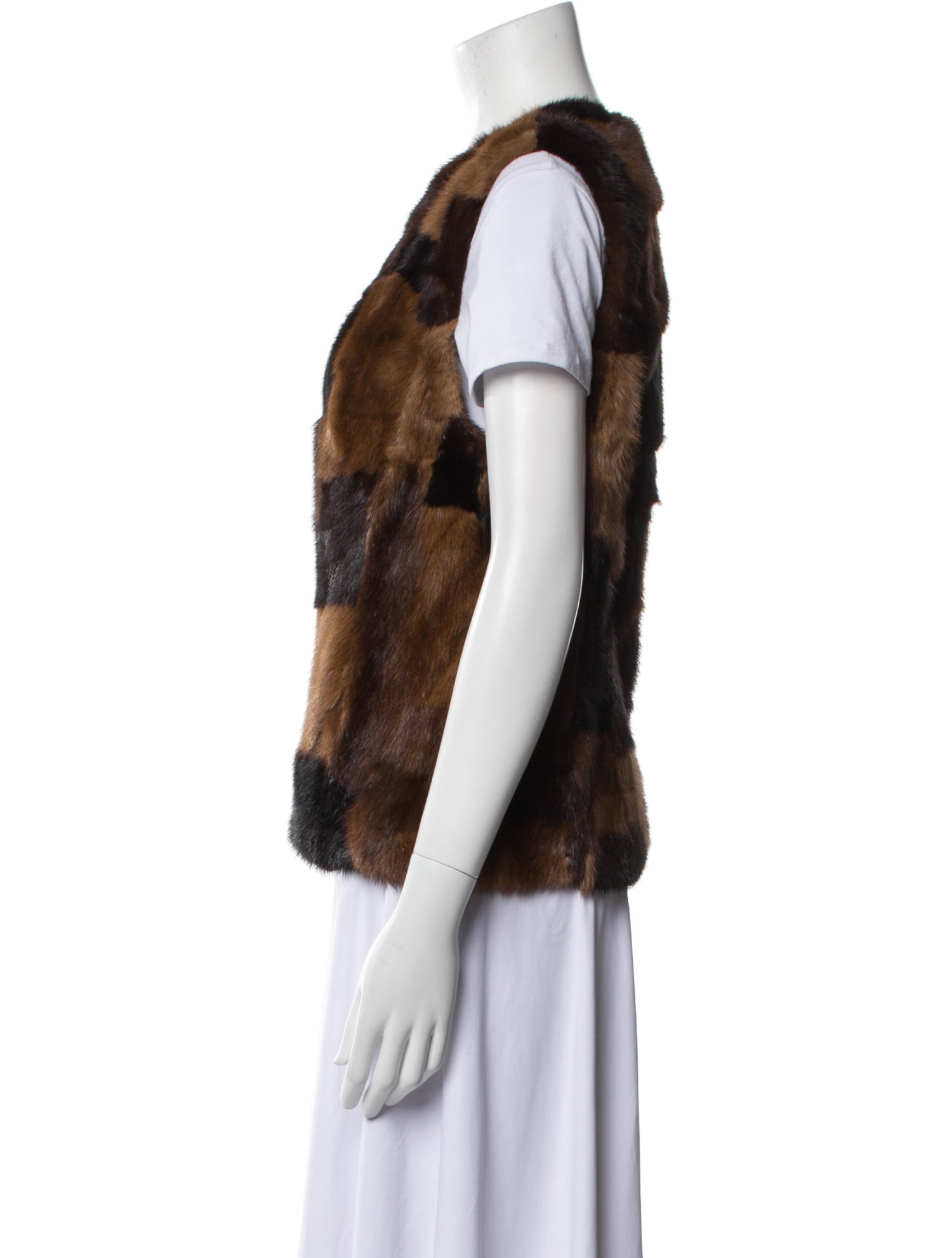 Alberto Makali Mink Colorblock Pattern Fur Jacket
