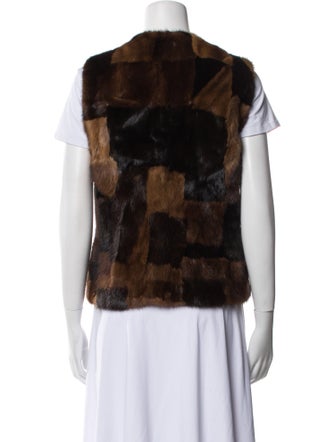 Alberto Makali Mink Colorblock Pattern Fur Jacket