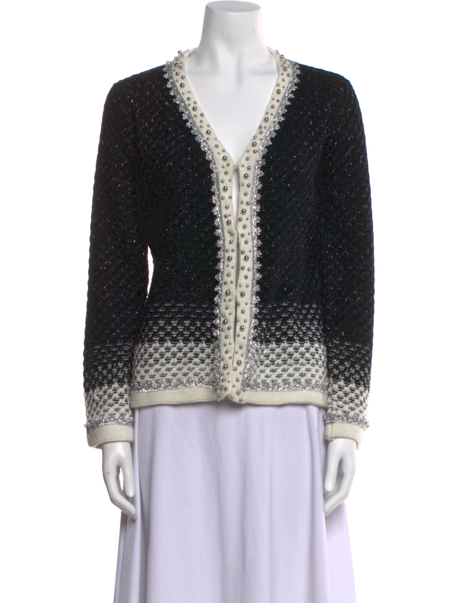 Alberto Makali Colorblock Pattern V-Neck Sweater