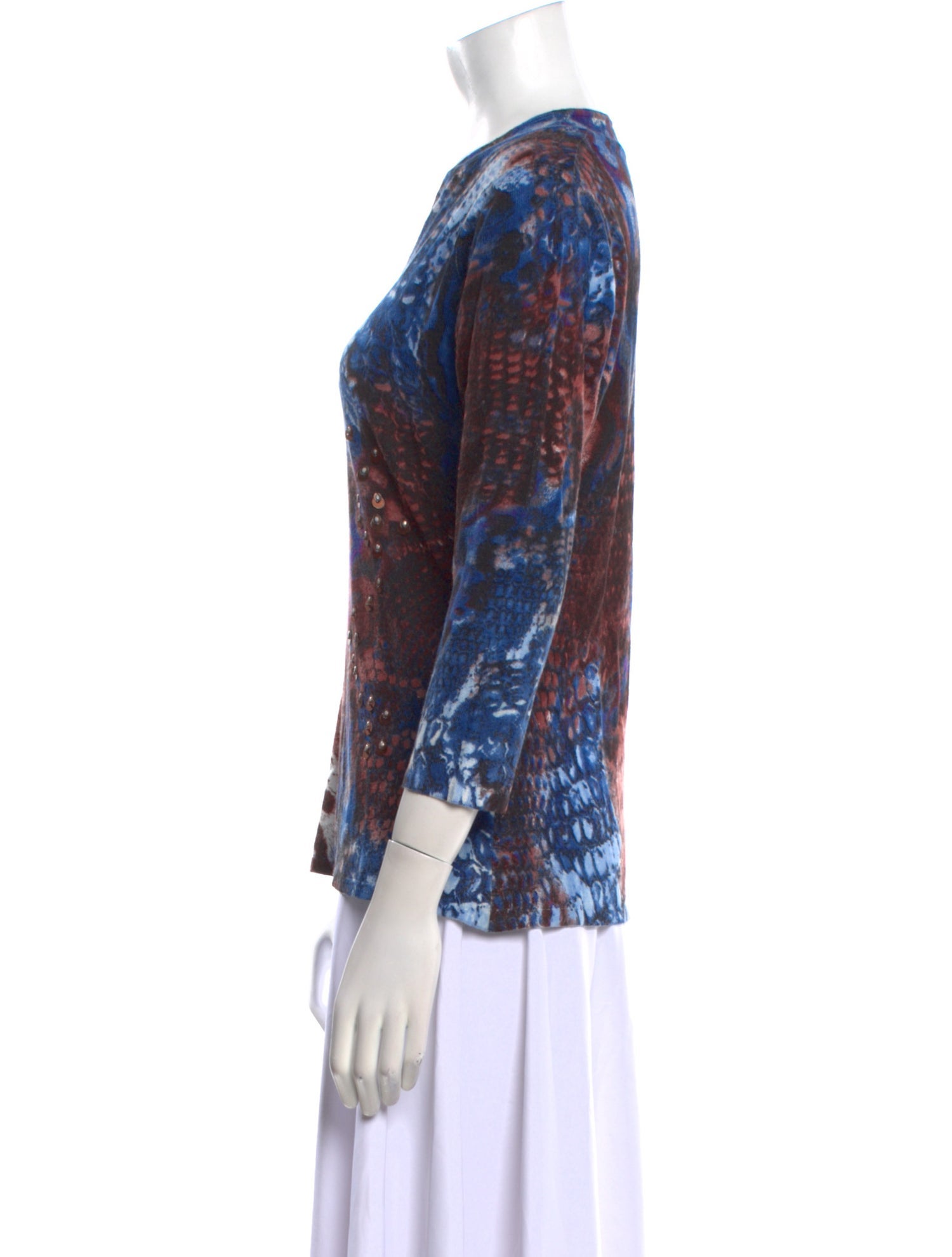 Alberto Makali Printed V-Neck Sweater
