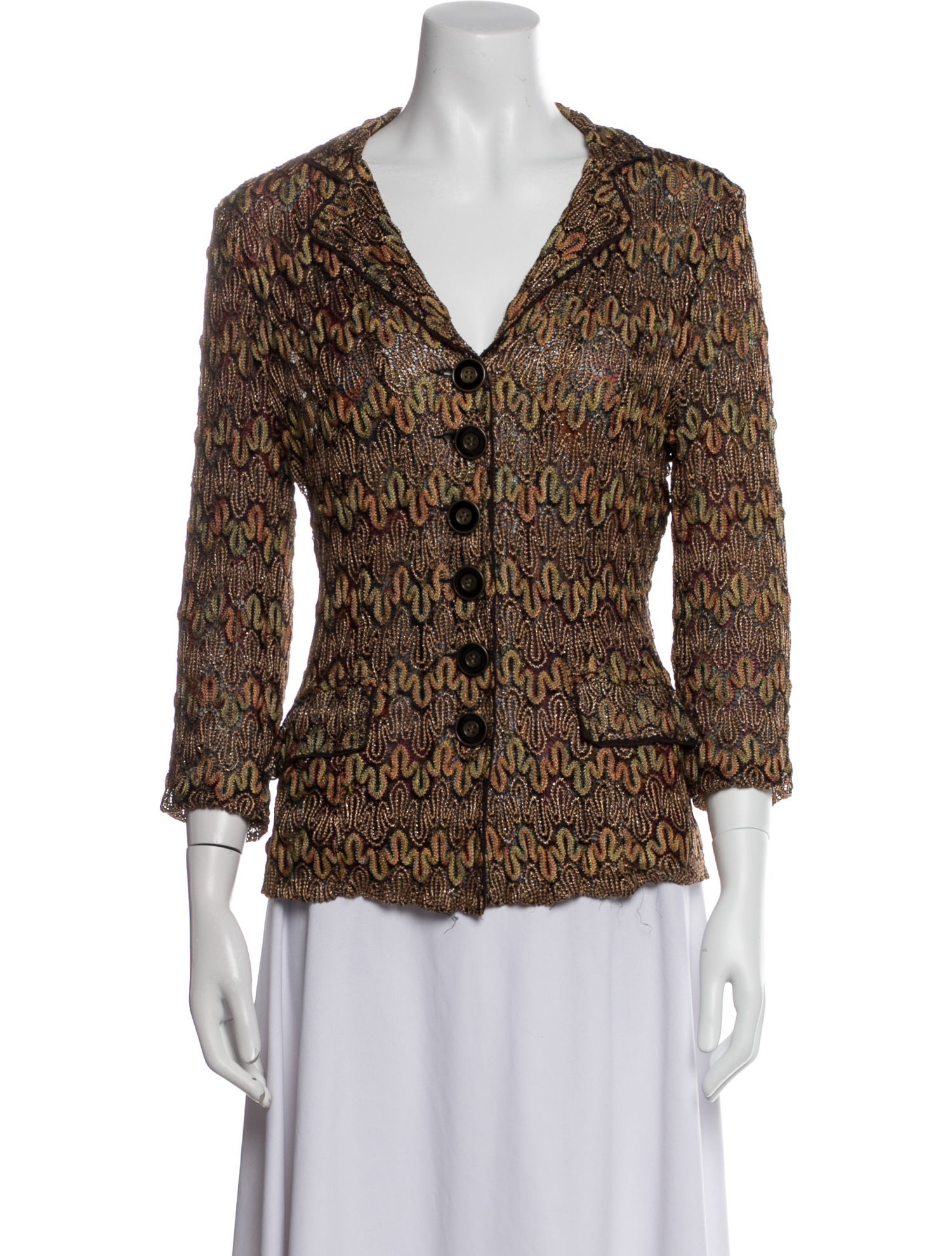 Alberto Makali Tweed Pattern Blazer
