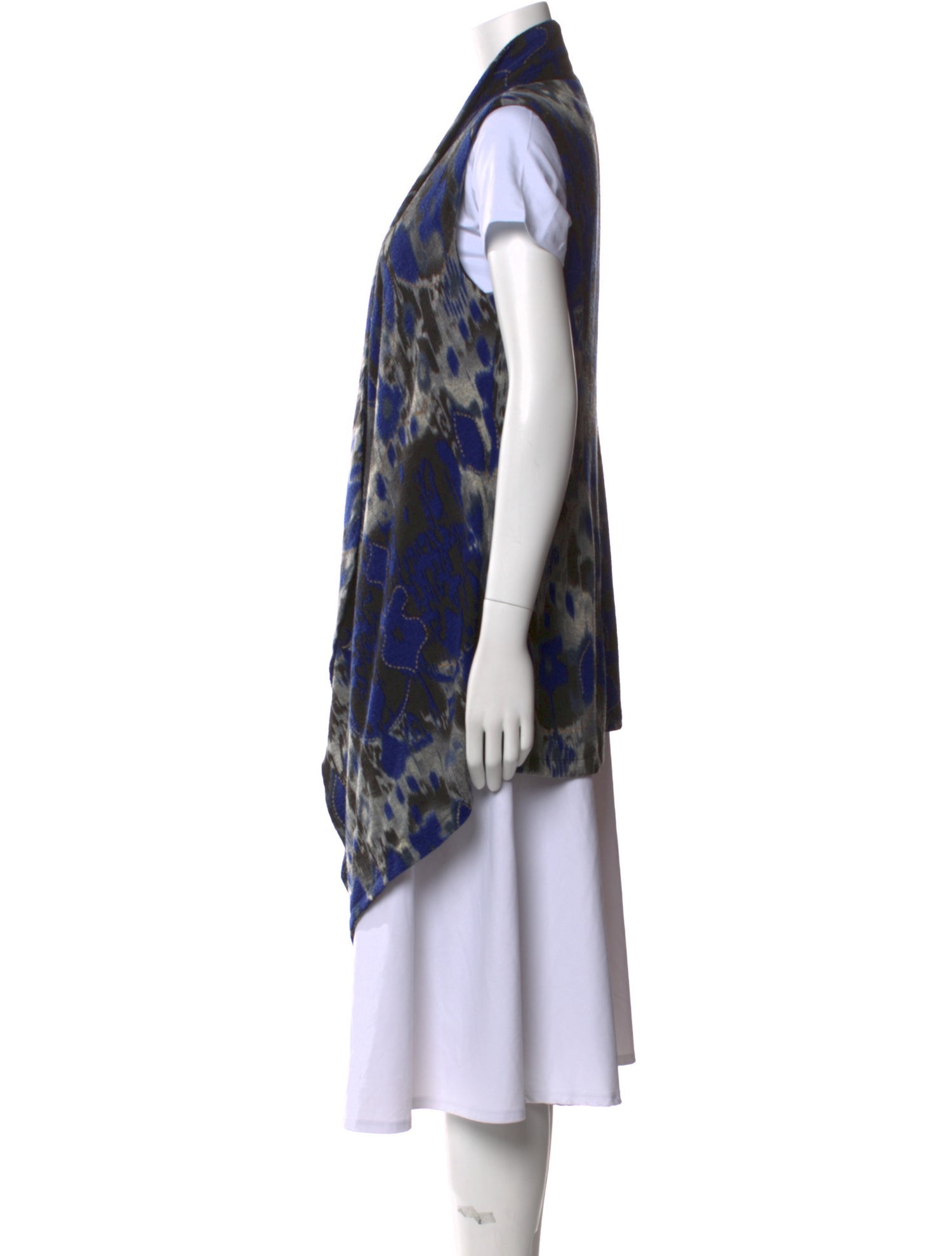 Alberto Makali Printed Open Front Sweater