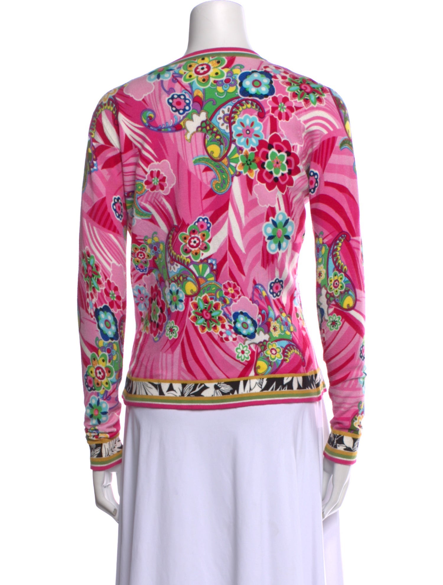 Alberto Makali Printed V-Neck Sweater