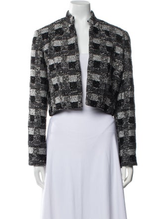 Alberto Makali Wool Plaid Print Evening Jacket