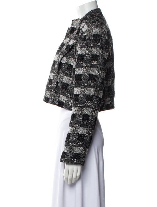 Alberto Makali Wool Plaid Print Evening Jacket