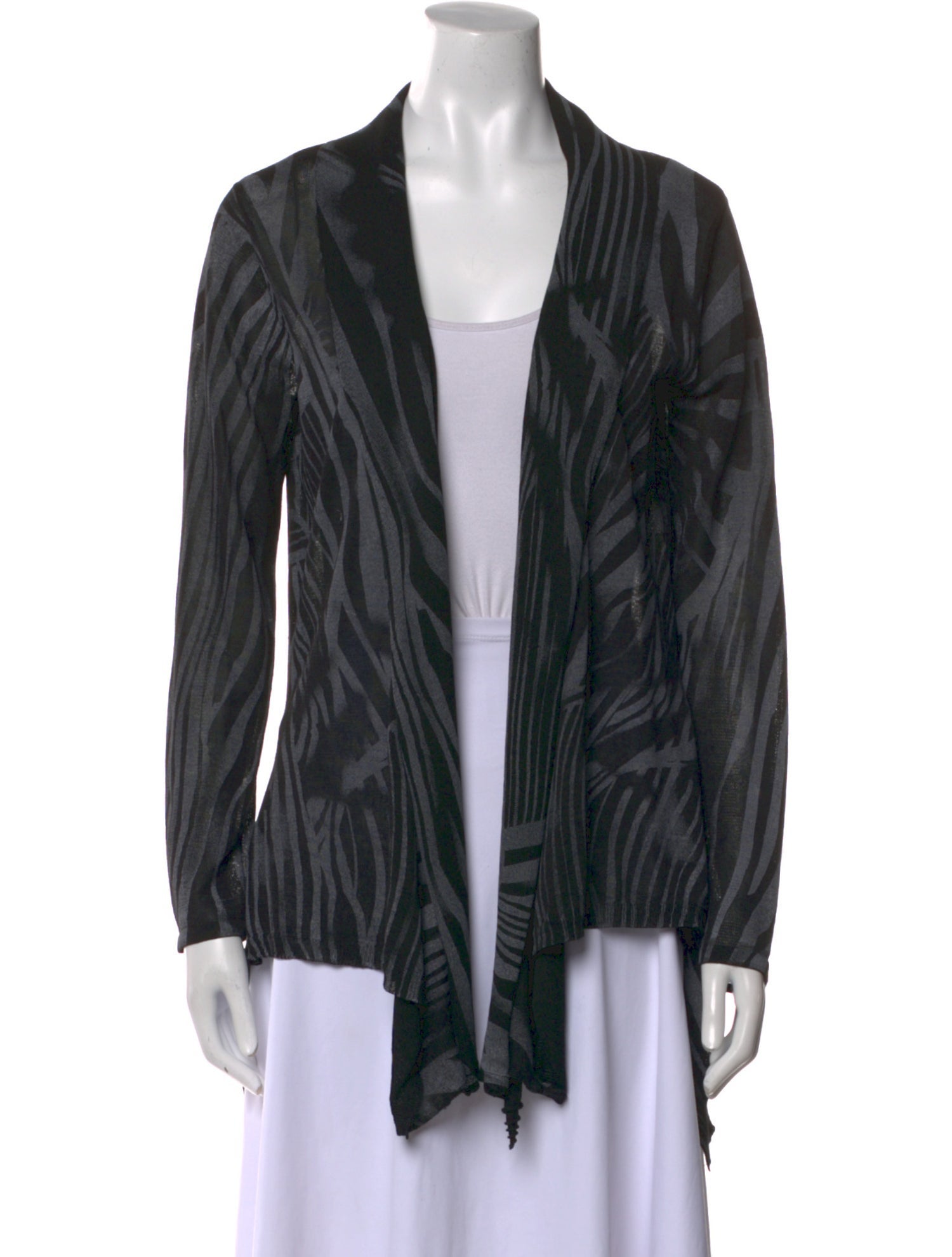 Alberto Makali Striped Open Front Sweater