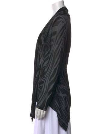 Alberto Makali Striped Open Front Sweater