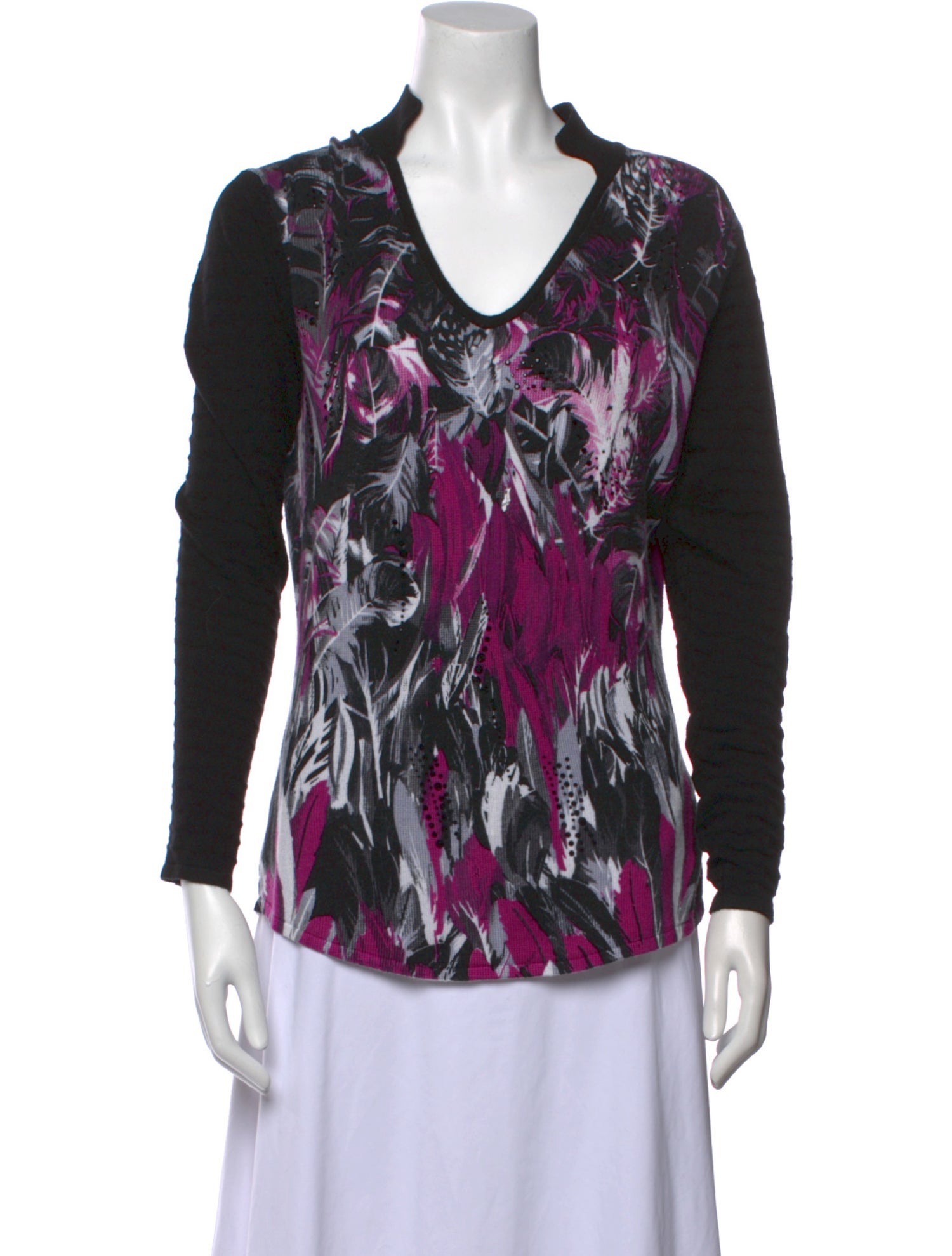 Alberto Makali Printed V-Neck Sweater