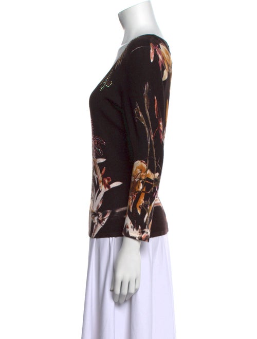 Alberto Makali Floral Print Scoop Neck Sweater