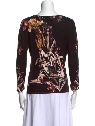 Alberto Makali Floral Print Scoop Neck Sweater
