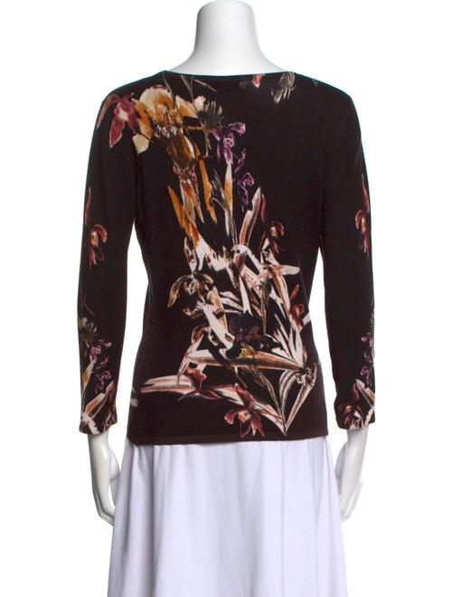 Alberto Makali Floral Print Scoop Neck Sweater