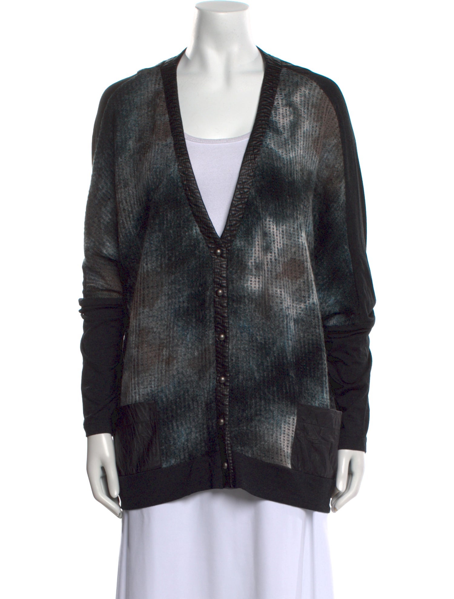 Alberto Makali Tie-Dye Print V-Neck Sweater