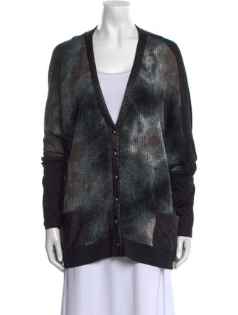 Alberto Makali Tie-Dye Print V-Neck Sweater