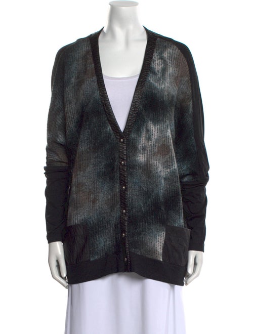 Alberto Makali Tie-Dye Print V-Neck Sweater